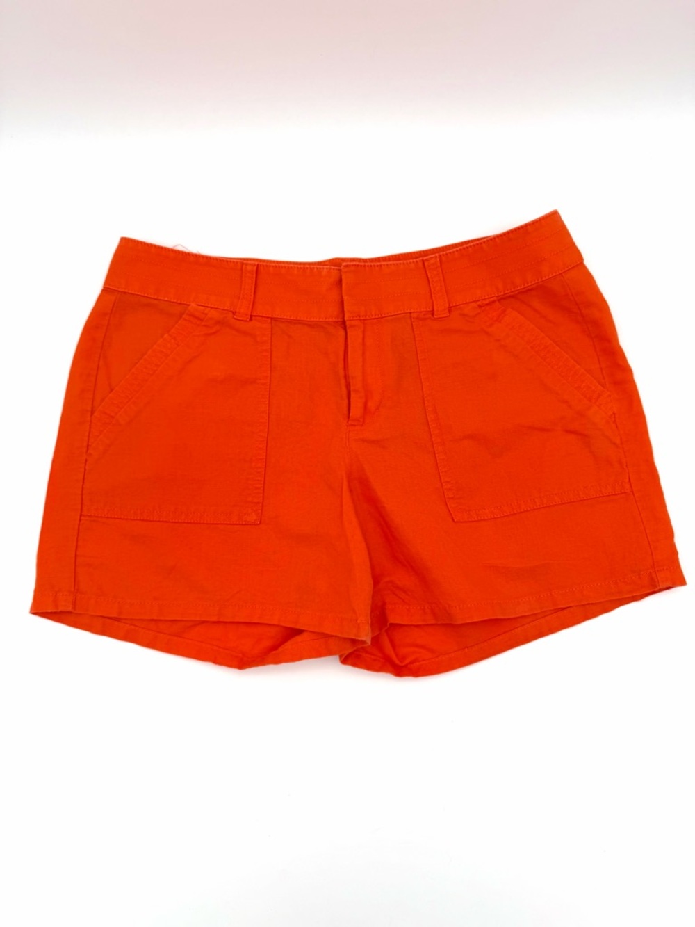 Banana Republic Women's Linen Cotton Shorts Size 6 Soft Orange Button Clasp